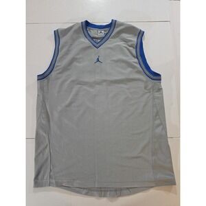Vtg‎ Air Jordan Jumpman Mesh Basketball Jersey Shirt Gray Blue Y2K Nike Mens XL